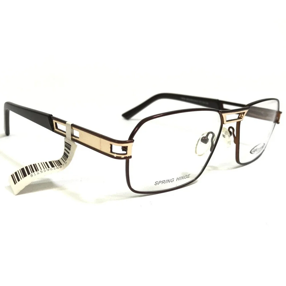 Eight to Eighty Eyeglasses Frames TWAN BROWN/GOLD Square Full Rim 57-18-145